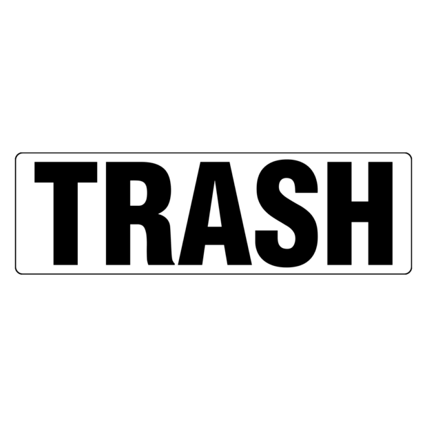 Decal Trash 3.5in X 11.5in