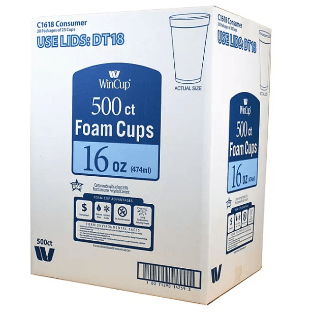 HOT COLD DISPOSABLE DRINK CUPS 16oz 500CT