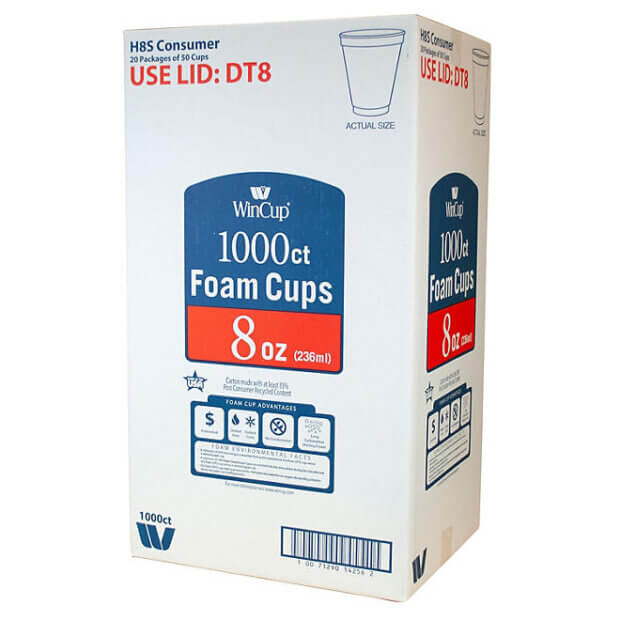HOT COLD DISPOSABLE DRINK CUPS 8oz 1000CT