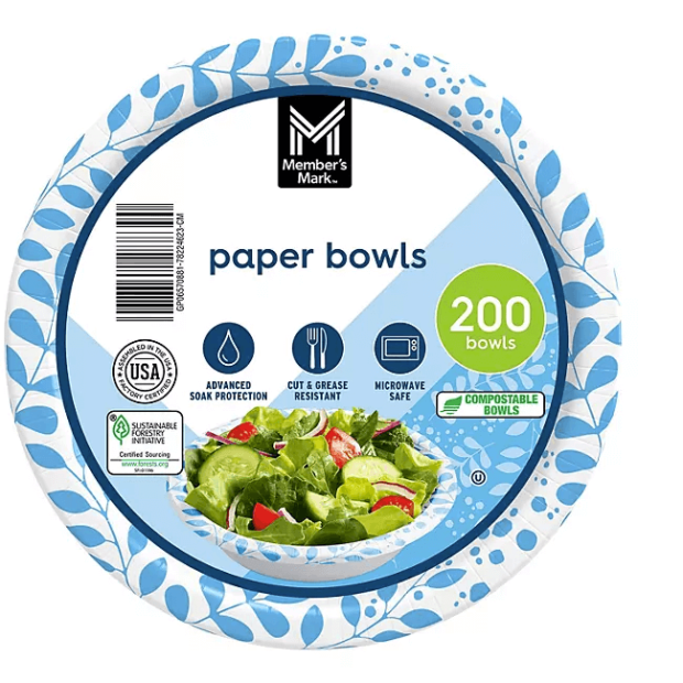 Snack Size Paper Bowls (12 oz., 200 ct.)