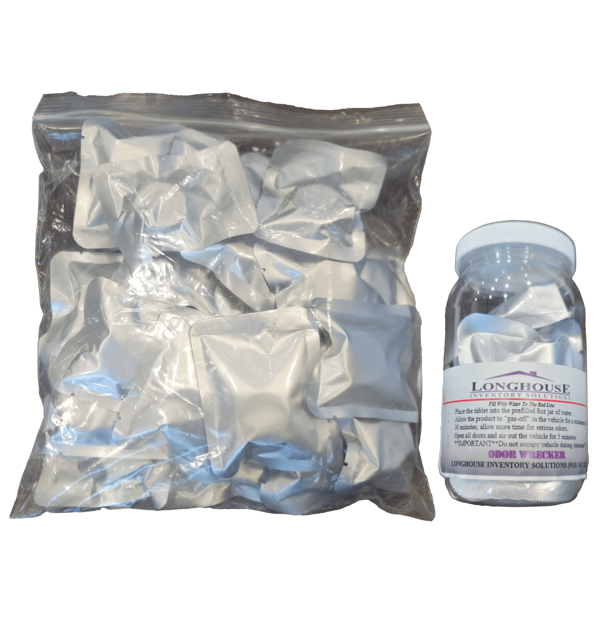 Longhouse Odor Eliminator - Chlorine Dioxide Tab Case of 25 of 20g Tablets