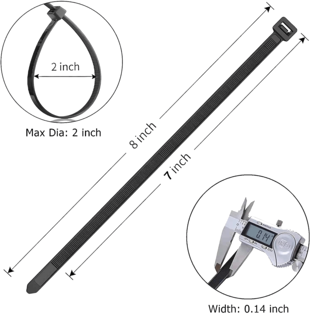 Zip Ties - 8in - Pack of 50