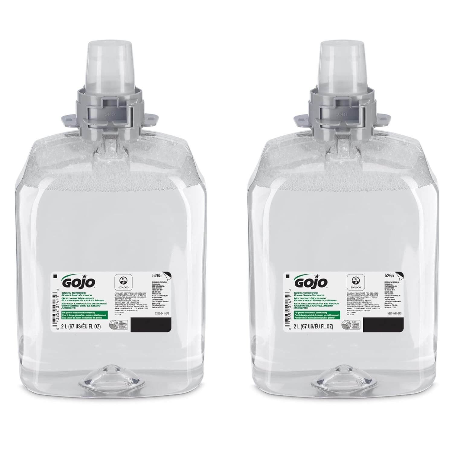 GOJO Green Certified Foam Hand Cleaner, 2000 mL for GOJO FMX-20 DISPENSER (Pack of 2)