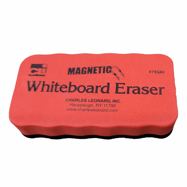 Magnetic Whiteboard Eraser, Red/Black