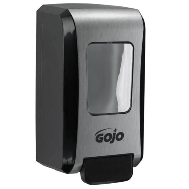 Wall Mounted FMX-20 2000mL Foam Soap Dispenser, Push-Style, Chrome/Black