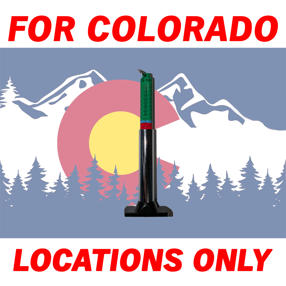 3-COLOR STATE OF COLORADO TREAD DEPTH GAUGE WITH RING